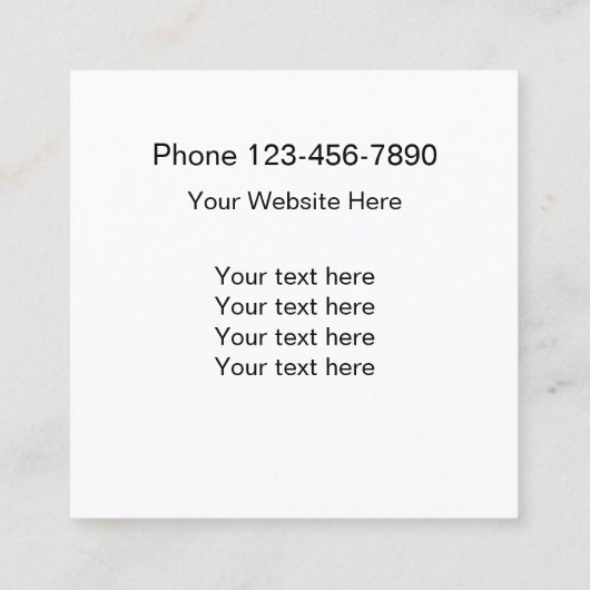 がらくたの強く引くことおよび取り外し スクエア名刺 (裏面)