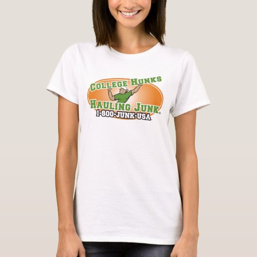 がらくたの役人のロゴを強く引く大学大きな塊 Tシャツ (正面)