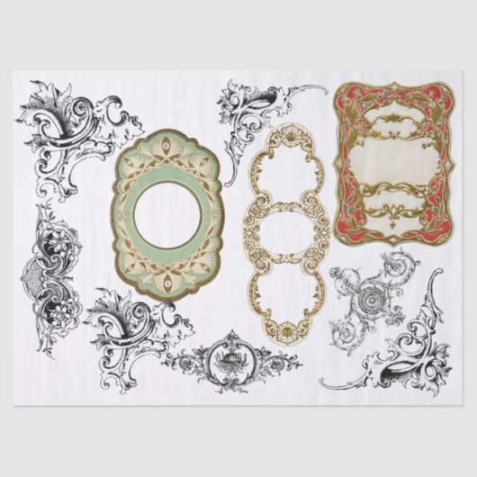 がらくたジャーナル装飾的な要素のDecoupageの紙 薄葉紙 (正面)