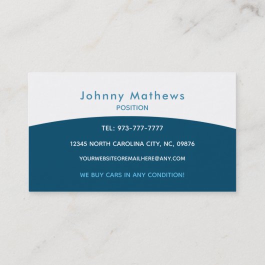 がらくた部品置き場のスローガン 名刺 (裏面)