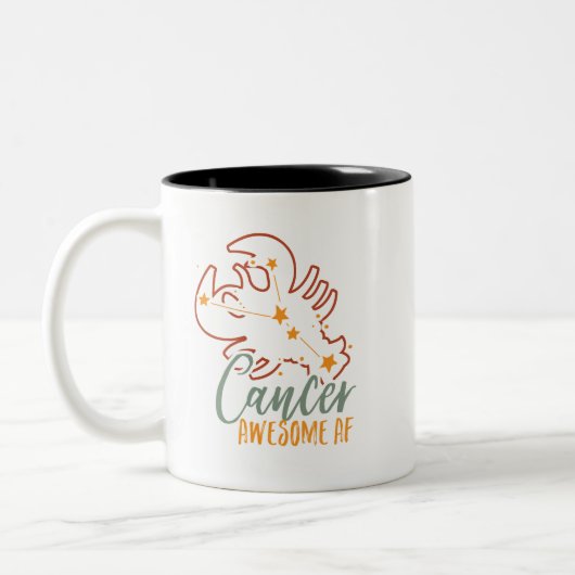 がんおもしろい〔占星術の〕十二宮図星印AF素晴らし ツートーンマグカップ (左)