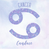 がんかわいらし星占い徴候パープルパーソナライズされたー シール (正面)