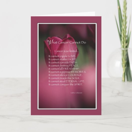 がんができないこと、支援、勇気付けられる カード (正面)