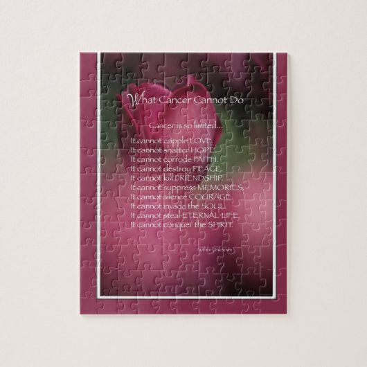 がんができないこと、支援、勇気付けられる ジグソーパズル (縦)