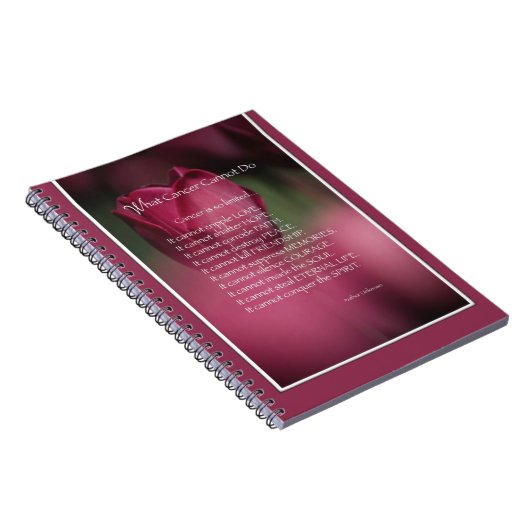 がんができないこと、支援、勇気付けられる ノートブック (右側)