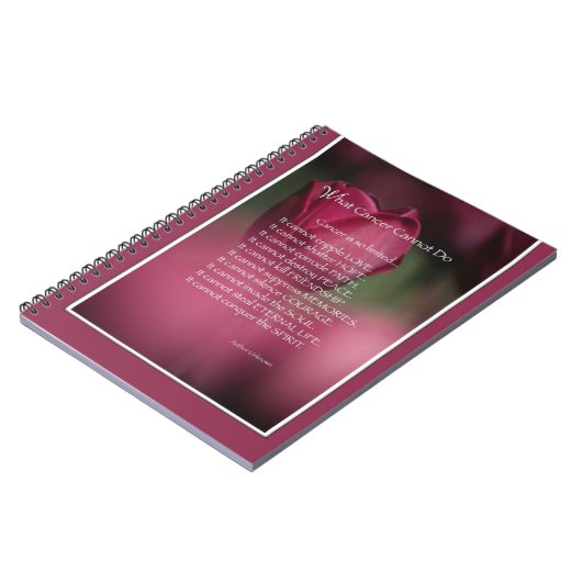 がんができないこと、支援、勇気付けられる ノートブック (左側)