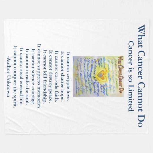 がんがエンジェル・ケモ毛布を行うことができないカスタムもの フリースブランケット (正面(横))