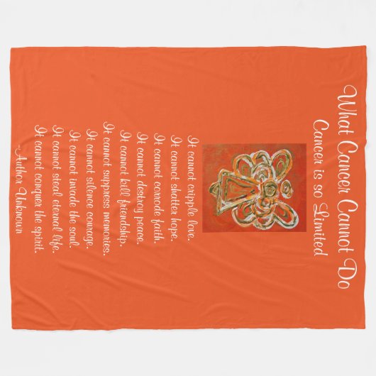 がんがエンジェル・ケモ毛布を行うことができないカスタムもの フリースブランケット (正面(横))