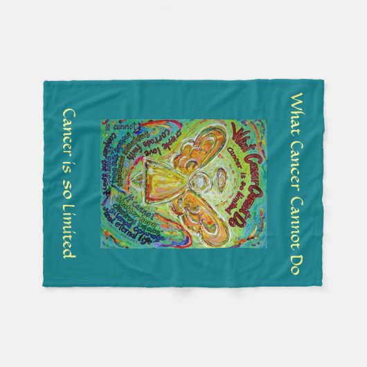 がんがエンジェル・ケモ毛布を行うことができないカスタムもの フリースブランケット (正面(横))