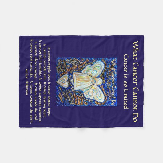 がんがエンジェル・ケモ毛布を行うことができないカスタムもの フリースブランケット (正面(横))