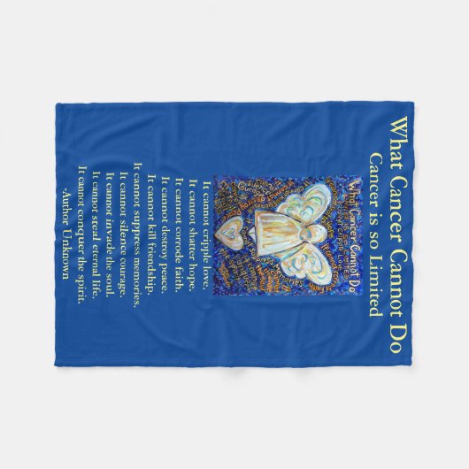 がんがエンジェル・ケモ毛布を行うことができないカスタムもの フリースブランケット (正面(横))