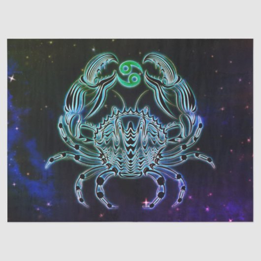 がんがカニ〔占星術の〕十二宮図ティッシュペーパー 薄葉紙 (正面)