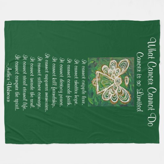 がんがグリーンエンジェル化学毛布をすることができないもの フリースブランケット (正面(横))