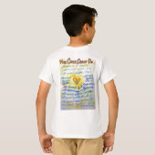 がんが元に戻せないこと(青と金ゴールド文字) Tシャツ (裏面フル)