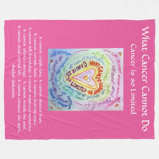 がんが歌の化学会でできないハート フリースブランケット (正面(横))