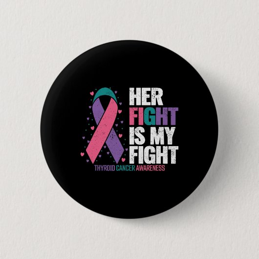 がんが甲状腺がんの認知症と闘う 缶バッジ (正面)