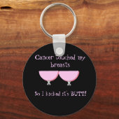 がんが私の胸のキーチェーンに触れた キーホルダー (正面)