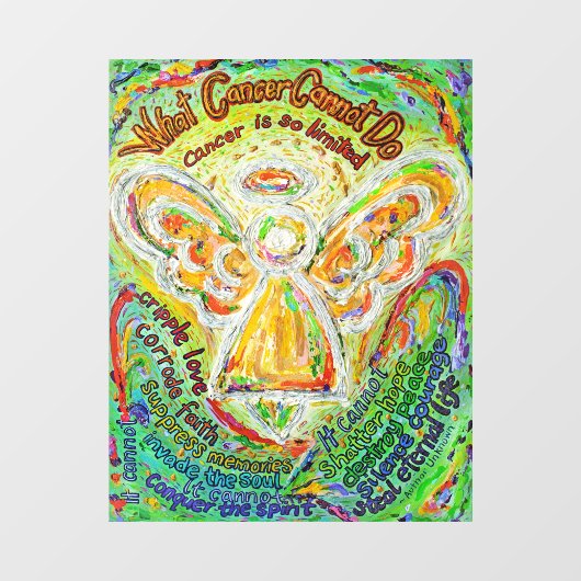 がんが虹の天使の窓にしがみつくもの ウィンドウサイン (シート)