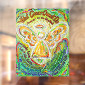 がんが虹の天使の窓にしがみつくもの ウィンドウサイン (シート2)