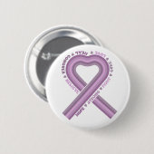がんとの戦い紫の認識度リボン戦士の希望 缶バッジ (正面&裏面)