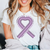 がんとの戦い紫の認識度リボン戦士の希望 Tシャツ