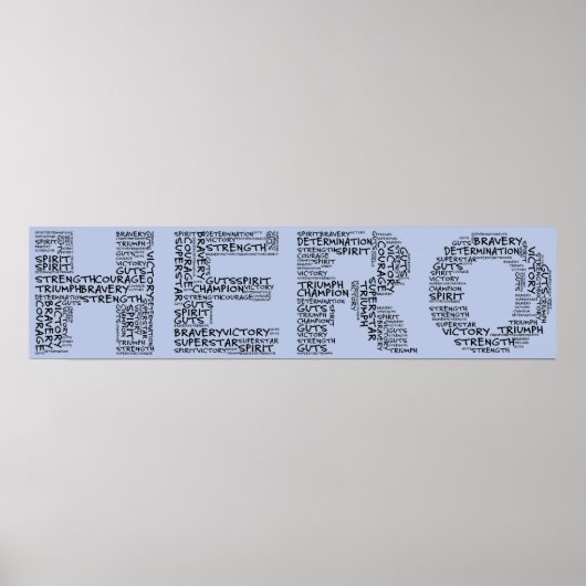 がんとの闘いのヒーロー(黒い文字) ポスター (正面)