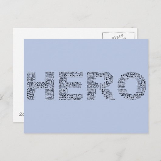 がんとの闘いのヒーロー(黒い文字) ポストカード (正面/裏面)