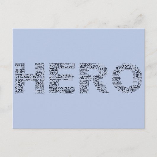 がんとの闘いのヒーロー(黒い文字) ポストカード (正面)