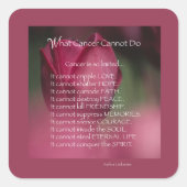 がんによる支援、がんでは不可能なこと、花 スクエアシール (正面)