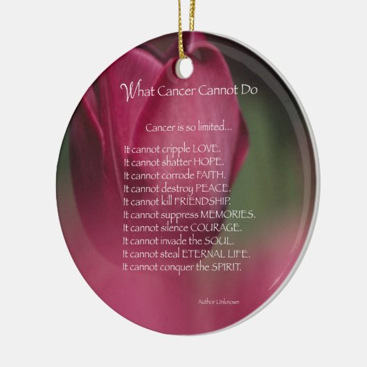 がんによる支援、がんでは不可能なこと、花 セラミックオーナメント (左)