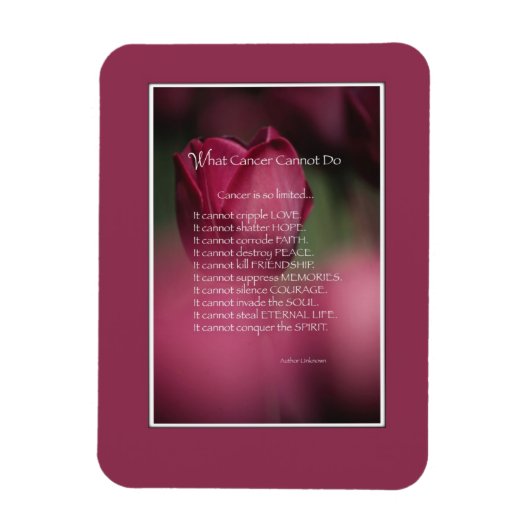 がんによる支援、がんでは不可能なこと、花 マグネット (縦)