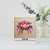 がんのカラフルな落書きアート ポストカード (スタンド正面)