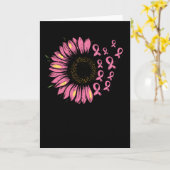 がんのリボンとひまわり カード (黄色い花)