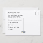 がんの恥ずかしさをユーモアで乗り越える がんのポストカード (裏面)