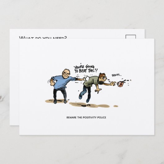 がんの恥ずかしさをユーモアで乗り越える がんのポストカード (正面/裏面)