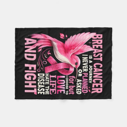 がんは私が乳がんを計画したことのない旅である フリースブランケット (正面(横))