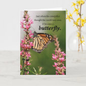 がんは蝶の山花でよい支えになる カード (黄色い花)