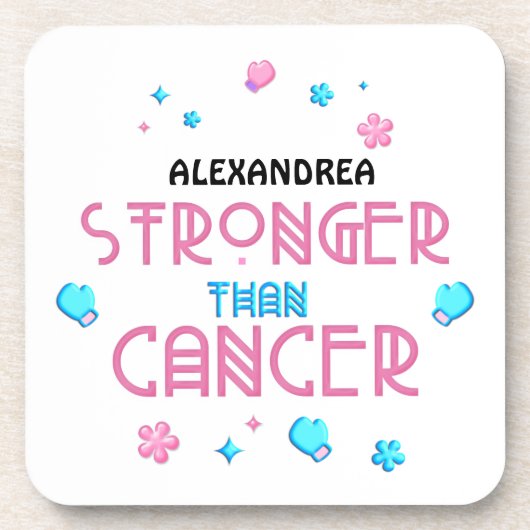 がんよりも強い |がんを克服したカスタム人 コースター (正面)