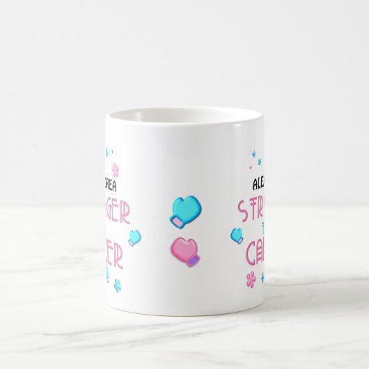 がんよりも強い |がんを克服したカスタム人 コーヒーマグカップ (中央)