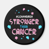 がんよりも強い |がんを克服したカスタム人 マグネット (正面)