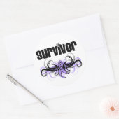 がんを克服したグランジ翼のある紋章 ラウンドシール (封筒)