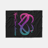 がんを克服した人が甲状腺がん戦士を支援する フリースブランケット (正面(横))