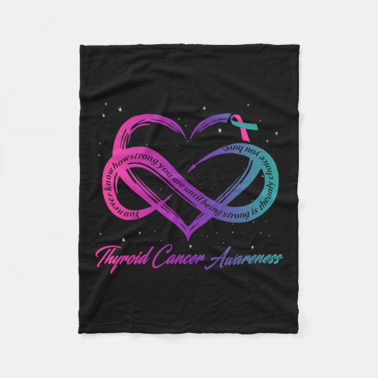 がんを克服した人が甲状腺がん戦士を支援する フリースブランケット (正面)