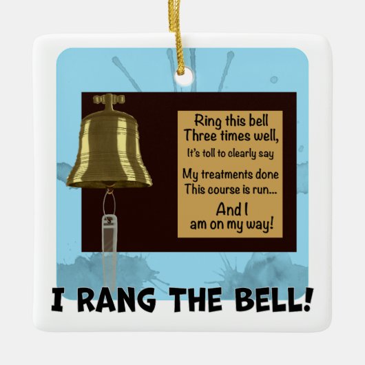 がんを克服した人のベルが日付を表示する セラミックオーナメント (正面)