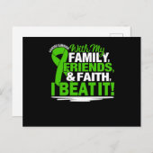 がんを克服した信仰の友人の家族、緑とWHI インビテーションポストカード (正面/裏面)