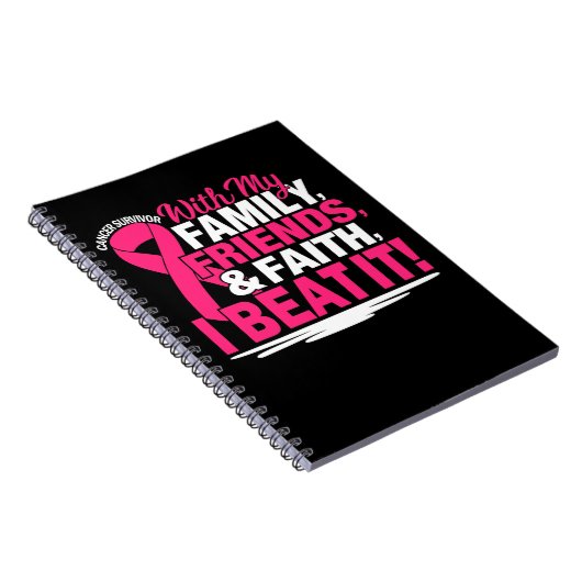 がんを克服した信仰の友人家族ピンクとwhit ノートブック (右側)