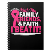 がんを克服した信仰の友人家族ピンクとwhit ノートブック (正面)