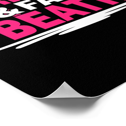 がんを克服した信仰の友人家族ピンクとwhit ポスター (角)