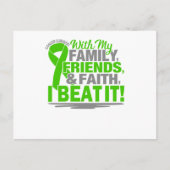 がんを克服した信仰友達家族グリーン&グレー インビテーションポストカード (正面)