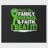 がんを克服した信仰友達家族Green And Whi ラッピングペーパー (フラット)